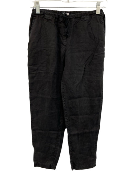 CP Shades Size XS Black Linen Drawstring Mid Rise Cropped Pants Black / XS