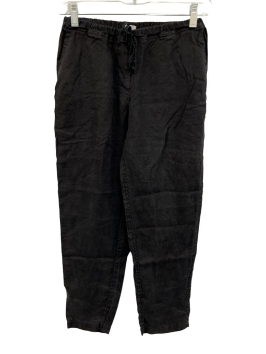 CP Shades Size XS Black Linen Drawstring Mid Rise Cropped Pants Black / XS