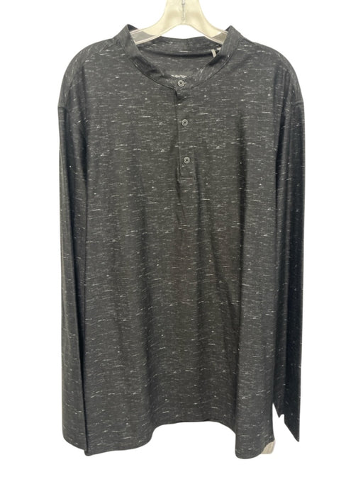 Bugatchi Size XXL Black & White Cotton Men's Long Sleeve Shirt Black & White / XXL