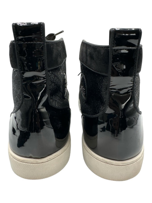 Christian Louboutin Shoe Size 50 Black & White Leather & Canvas High Top Shoes Black & White / 50