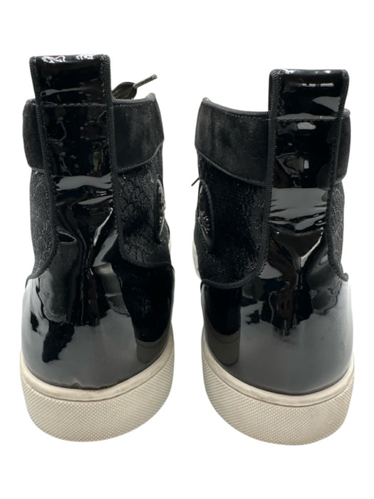 Christian Louboutin Shoe Size 50 Black & White Leather & Canvas High Top Shoes Black & White / 50