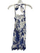 Charo Ruiz Ibiza Size Medium Blue & White Cotton Blend Sleeveless Floral Dress Blue & White / Medium