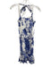 Charo Ruiz Ibiza Size Medium Blue & White Cotton Blend Sleeveless Floral Dress Blue & White / Medium