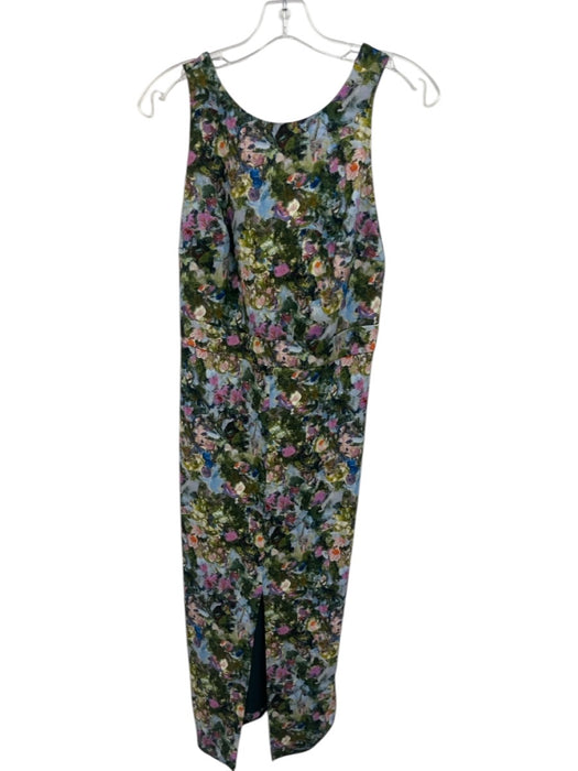 Cushnie et Ochs Size 4 Blue, Green, Pink Viscose Blend Sleeveless Dress Blue, Green, Pink / 4