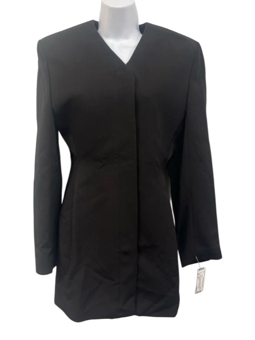 Jacquemus Size 38 Black Viscose Blend Long Sleeve Button & Zip Front Dress Black / 38