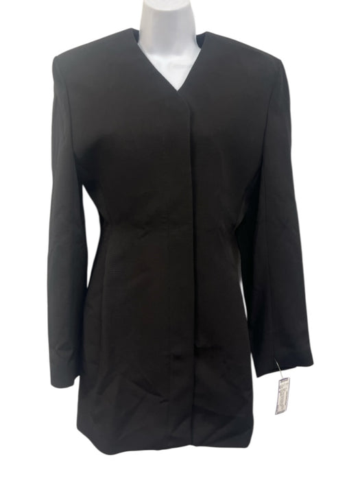 Jacquemus Size 38 Black Viscose Blend Long Sleeve Button & Zip Front Dress Black / 38