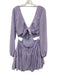 Bardot Size 8/M Light Purple Polyester Long Sleeve Surplice Cut Out Tiered Dress Light Purple / 8/M
