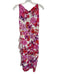 Chiara Boni Size 4 Red, White, Purple Polyamide Blend Sleeveless Surplice Dress Red, White, Purple / 4