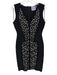Herve Leger Size Medium Black & Silver Rayon Blend Sleeveless Beaded Dress Black & Silver / Medium