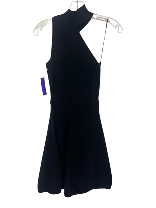 Cushnie et Ochs Size XS Black Viscose Blend Sleeveless Ribbed Knit Cut Out Dress Black / XS