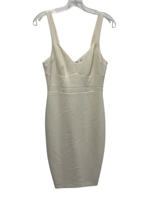 Likely Size 6 Cream White Polyester Blend Sleeveless Darted Below Knee Dress Cream White / 6