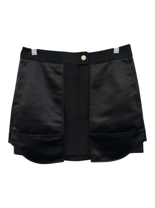 Helmut Lang Size 6 Black Polyester High Rise Fabric Block Satin Pockets Skirt Black / 6