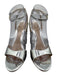 Monique Lhuillier Shoe Size 38.5 Silver Patent Leather Ankle Strap Sandals Silver / 38.5