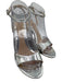 Monique Lhuillier Shoe Size 38.5 Silver Patent Leather Ankle Strap Sandals Silver / 38.5