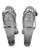 Monique Lhuillier Shoe Size 38.5 Silver Patent Leather Ankle Strap Sandals Silver / 38.5