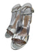 Monique Lhuillier Shoe Size 38.5 Silver Patent Leather Ankle Strap Sandals Silver / 38.5
