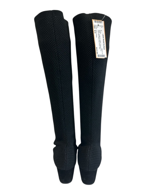 Eileen Fisher Shoe Size 8.5 Black Textile & Leather Almond Toe Open Knit Boots Black / 8.5