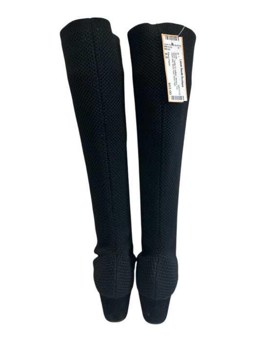 Eileen Fisher Shoe Size 8.5 Black Textile & Leather Almond Toe Open Knit Boots Black / 8.5