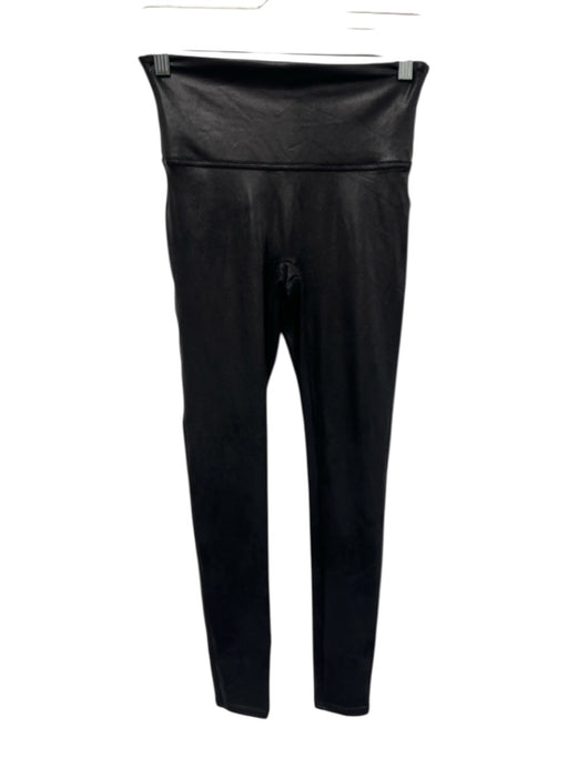 Spanx Size Medium Black Nylon Blend Stretch Waist High Rise Full Length Leggings Black / Medium