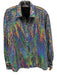 New Arrivals Size 38 Silver Polyester Long Sleeve Seqiuns Button Front Top Silver / 38