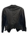 Karen Millen Size 8 Black Leather & Textile Long Sleeve Zip Front Quilted Jacket Black / 8