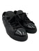 Prada Sport Shoe Size 38 Black Leather Glitter Cap Toe Lace Up Low Top Sneakers Black / 38