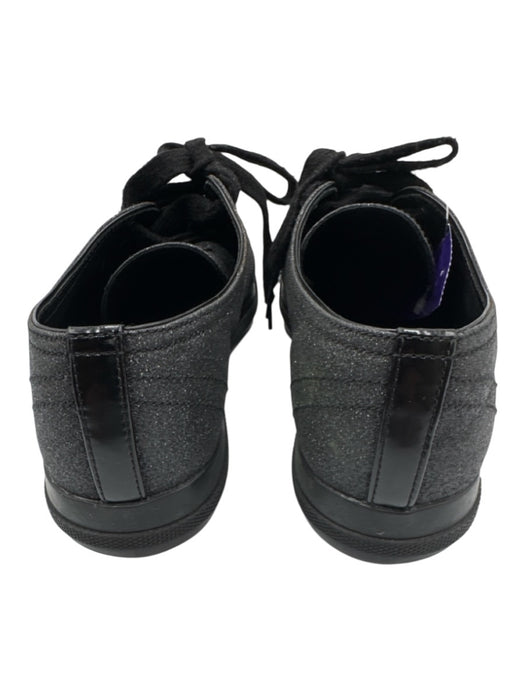 Prada Sport Shoe Size 38 Black Leather Glitter Cap Toe Lace Up Low Top Sneakers Black / 38