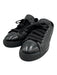 Prada Sport Shoe Size 38 Black Leather Glitter Cap Toe Lace Up Low Top Sneakers Black / 38