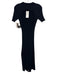 Anna Quan Size 10 Black Cotton Half Sleeve Ribbed Back Cut Out Maxi Dress Black / 10