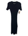Anna Quan Size 10 Black Cotton Half Sleeve Ribbed Back Cut Out Maxi Dress Black / 10
