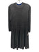 Ted Baker Size 3 Gunmetal & Blue Viscose Blend Long Sleeve Metallic Thread Dress Gunmetal & Blue / 3