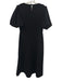 Hill House Size Medium Black Polyester Blend Short Puff Sleeve Maxi Dress Black / Medium