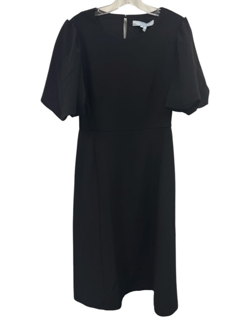 Hill House Size Medium Black Polyester Blend Short Puff Sleeve Maxi Dress Black / Medium