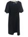Hill House Size Medium Black Polyester Blend Short Puff Sleeve Maxi Dress Black / Medium