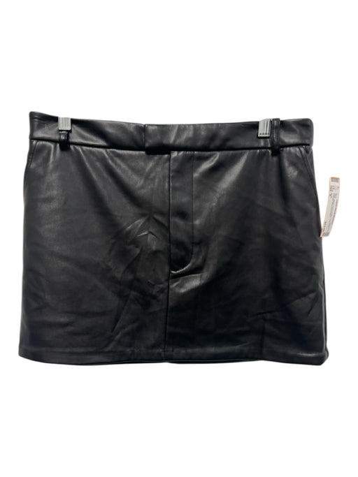 Rails Size 8 Black Faux Leather High Rise Pockets Mini Skirt Black / 8
