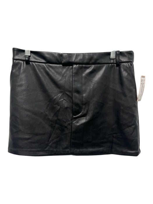 Rails Size 8 Black Faux Leather High Rise Pockets Mini Skirt Black / 8