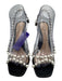 Monique Lhuillier Shoe Size 38.5 Black Leather PVC Faux Pearl Block Heel Sandals Black / 38.5