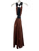 Tibi Size M Brown & Black Cotton Sleeveless Gathered Neckline Halter Dress Brown & Black / M