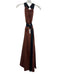 Tibi Size M Brown & Black Cotton Sleeveless Gathered Neckline Halter Dress Brown & Black / M