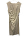Modern Citizen Size L Ecru Cream Cotton Blend Sleeveless Ruched Side Dress Ecru Cream / L