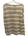 Loro Piana Size 42 Cream White & Beige Flax Linen Long Sleeve Striped Top Cream White & Beige / 42