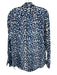 Equipment Femme Size S Mixed Blues Silk Animal Print Long Sleeve Button Up Top Mixed Blues / S