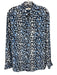 Equipment Femme Size S Mixed Blues Silk Animal Print Long Sleeve Button Up Top Mixed Blues / S