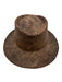Summer Rules by Firethorn Maroon Brown Straw Woven Wide Brim Sun Hat Maroon Brown