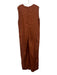 COS Size 10 Orange Brown Lyocell & Linen Sleeveless V Neck Wide Leg Jumpsuit Orange Brown / 10