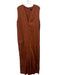 COS Size 10 Orange Brown Lyocell & Linen Sleeveless V Neck Wide Leg Jumpsuit Orange Brown / 10