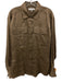 Frame Size M Brown Lyocell & Linen Button Down Front Pocket Long Sleeve Top Brown / M