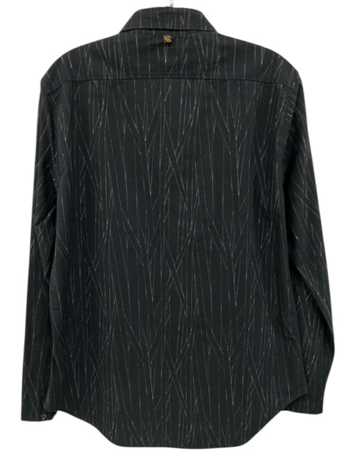Billy Reid Size M Black & Beige Cotton Button Down Long Sleeve Shirt Black & Beige / M