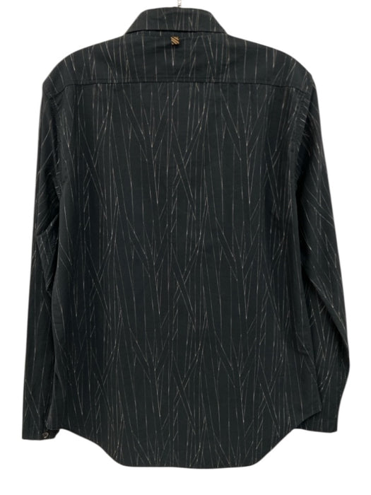 Billy Reid Size M Black & Beige Cotton Button Down Long Sleeve Shirt Black & Beige / M
