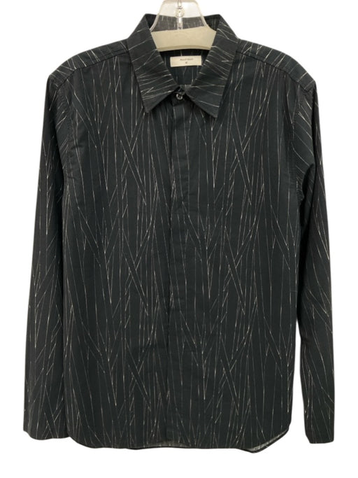 Billy Reid Size M Black & Beige Cotton Button Down Long Sleeve Shirt Black & Beige / M